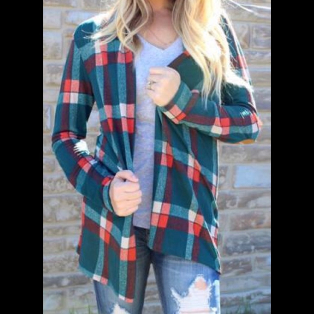 Teal Plaid Cardigan - New from Boutique Stock